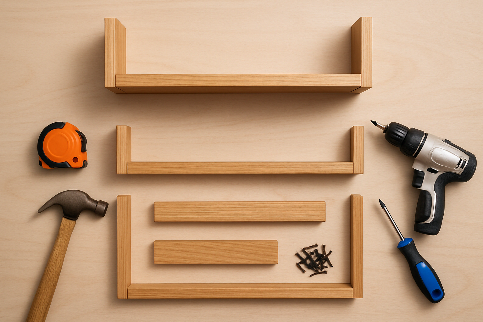 Duvar rafı yapımı